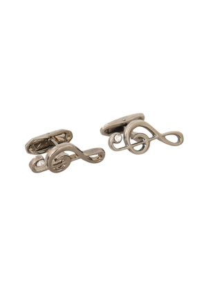 Dolce & Gabbana Silver Brass Tremble Clef Crystal Cufflinks