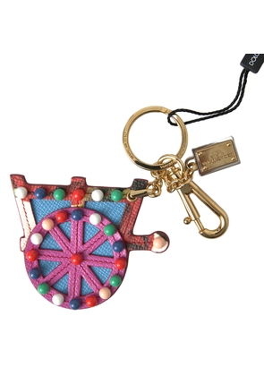 Dolce & Gabbana Multicolor Gold Tone Carretto Keychain Accessory Keyring