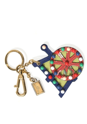 Dolce & Gabbana Multicolor Gold Tone Carretto Keychain Keyring