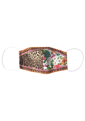 Dolce & Gabbana Multicolor Leopard Floral Elastic Ear Strap Face Mask