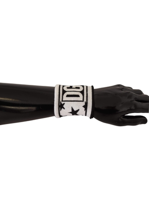 Dolce & Gabbana White Black Wool Logo #DGMILLENNIALS Wristband