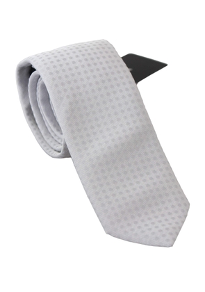 Dolce & Gabbana White Patterned Classic Mens Slim Necktie Tie