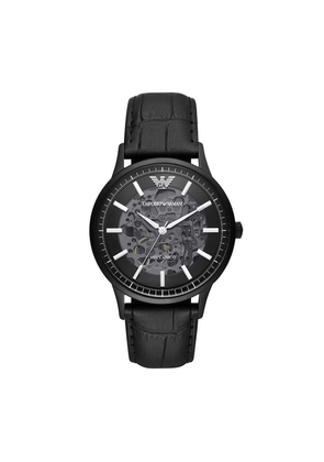 Emporio Ari Black Leather Automatic Watch