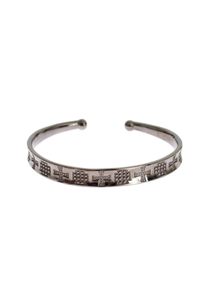 Nialaya  Rhodium 925 Silver Bangle Bracelet - S