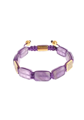 Nialaya CZ Amethyst 18K Gold 925 Bracelet - M