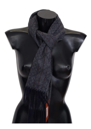 Missoni Gray Patterned Cashmere Unisex Neck Wrap Scarf