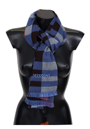 Missoni Multicolor Check Wool Unisex Neck Wrap  Scarf