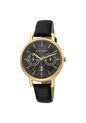 Esprit Gold Quartz Leather Strap   Watch