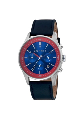 Esprit Quartz Silver Men Leather Strap Watch