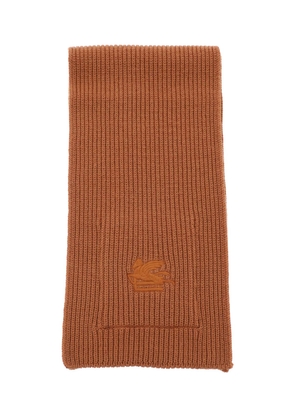 Etro ribbed wool scarf - OS Brown