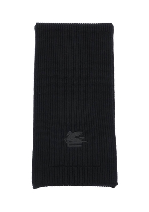 Etro ribbed wool scarf - OS Black