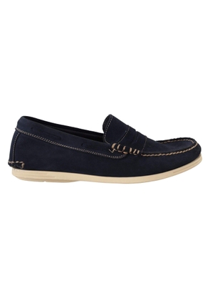 POLLINI Blue Suede Low Top Mocassin Loafers - EU40/US7