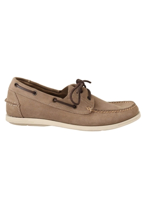 POLLINI Beige Suede Low Top Mocassin Loafers - EU39/US6