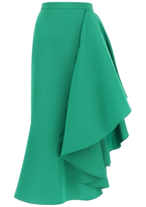 Alexander mcqueen asymmetric skirt with maxi flounce - 42 Green