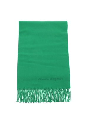 Alexander mcqueen cashmere scarf with embroidery - OS Green