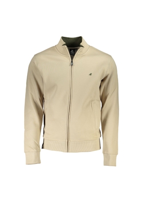 U.S. Grand Polo Beige Zip-Up Sweatshirt with Embroidery Detail - XXL