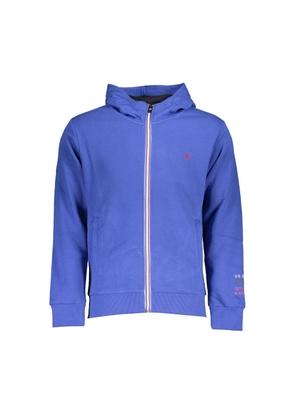 U.S. Grand Polo Chic Blue Hooded Fleece Sweatshirt with Embroidery - L