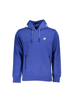 U.S. Grand Polo Chic Blue Hooded Fleece Sweatshirt with Logo Detail - M