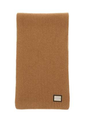 Dolce & gabbana ribbed cashmere scarf - OS Brown