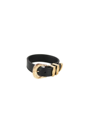 Versace Medusa Western Buckle Smooth Leather Gold Plated Brass Gold Bracelet