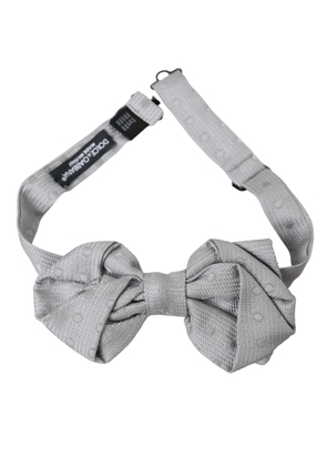 Gray Silk Adjustable Neck Men Bow Tie