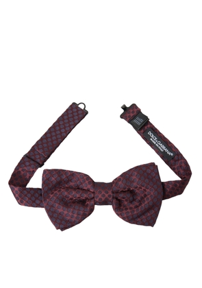 Maroon Polka Dots Silk Adjustable Neck Bow Tie