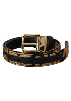 Multicolor Jacquard Leather Logo Buckle Belt - 75 cm / 30 Inches