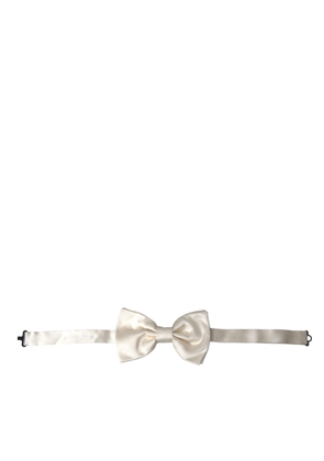 Off White Silk Adjustable Neck Men Bow Tie