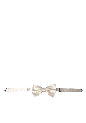 Off White Silk Adjustable Neck Men Bow Tie