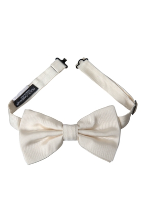 Off White Silk Adjustable Neck Men Bow Tie