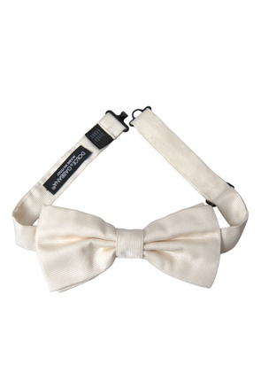 Off White Silk Adjustable Neck Men Bow Tie