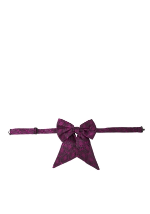 Purple Ribbon Silk Adjustable Neck Men Bow Tie