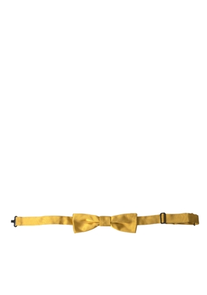 Yellow Silk Adjustable Neck Men Bow Tie