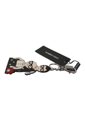 Dolce & Gabbana  Leather Dominico Stefano #DGFAMILY Logo Badge Keychain