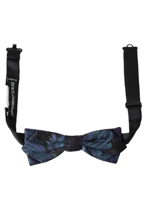 Black Blue Brocade Adjustable Neck Men Bow Tie