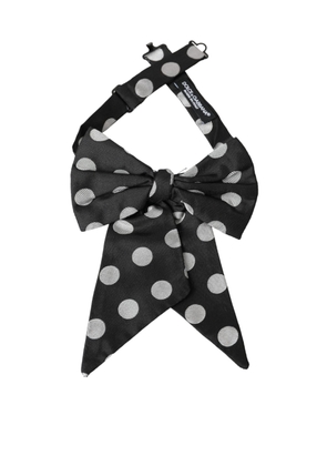 Black Polka Dots Ribbon Adjustable Neck Bow Tie