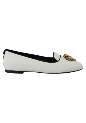 White Velvet Slip Ons Loafers Flats Shoes - EU35.5/US5