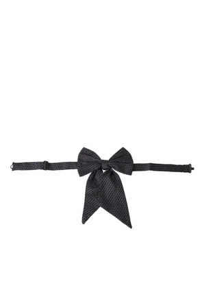 Black Ribbon Silk Adjustable Neck Bow Tie