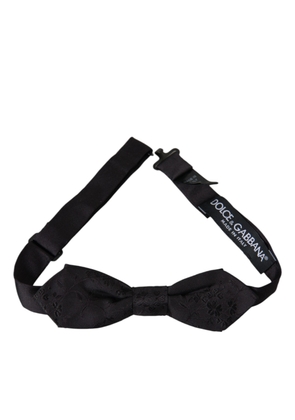 Black Silk Adjustable Neck Men Bow Tie