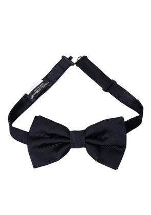 Black Silk Adjustable Neck Men Bow Tie