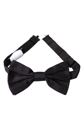 Black Silk Adjustable Neck Men Bow Tie