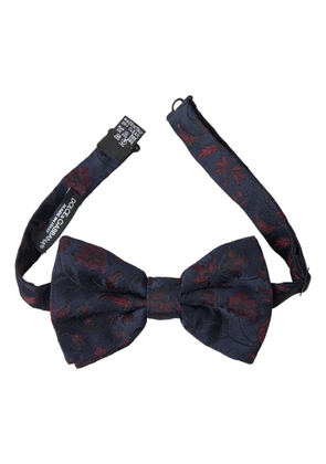 Blue Floral Brocade Adjustable Neck Men Bow Tie