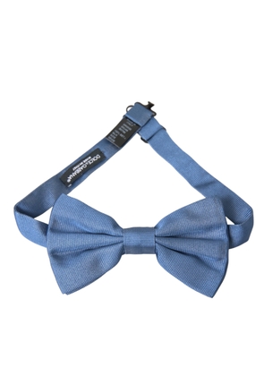 Blue Silk Adjustable Neck Men Bow Tie