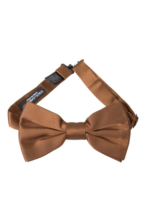 Brown Silk Adjustable Neck Men Bow Tie