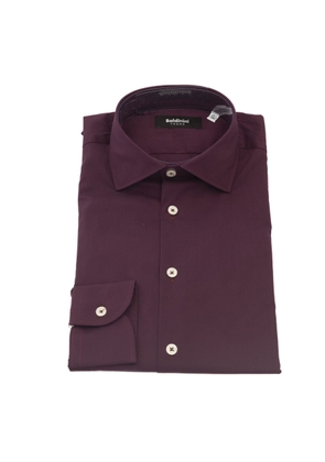 Baldinini Trend Burgundy Cotton Shirt - XS