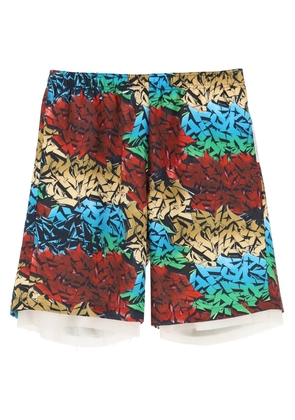 Children of the discordance all-over graffiti print shorts - 1 Multicolor