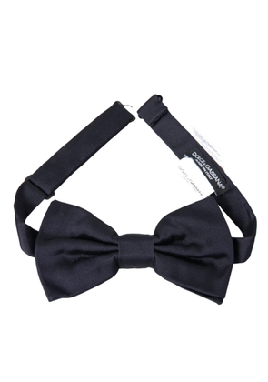 Dark Blue Silk Adjustable Neck Men Bow Tie