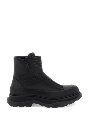 Alexander mcqueen rubberized fabric tread slick ankle boots - 40 Black