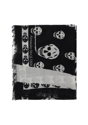 Alexander mcqueen slashed skull scarf - OS Black