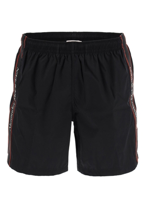 Alexander mcqueen swimtrunks with logo selvedge - L Black